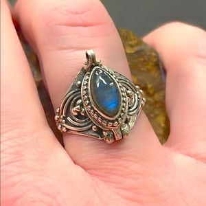 Sterling Silver Labradorite “Poison” Ring
